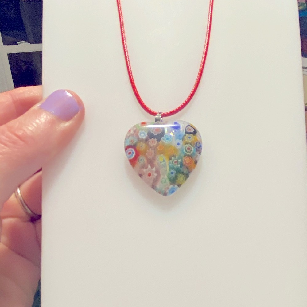💕💜Valentine! multi colored heart necklace